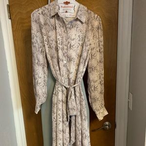 LOFT brown and grey snakeskin midi dress!